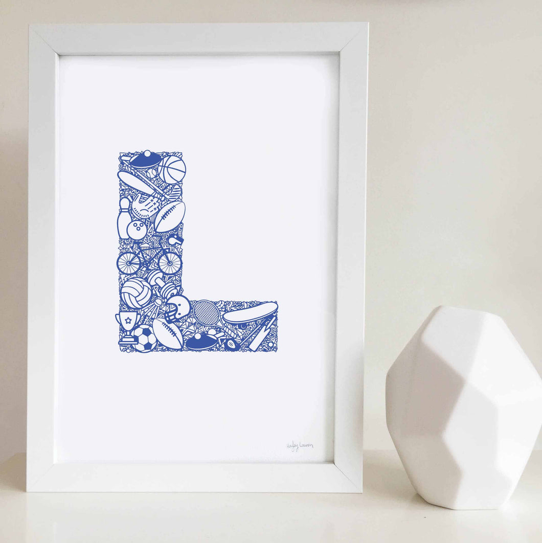 Sporty Letter L Wall Art Print