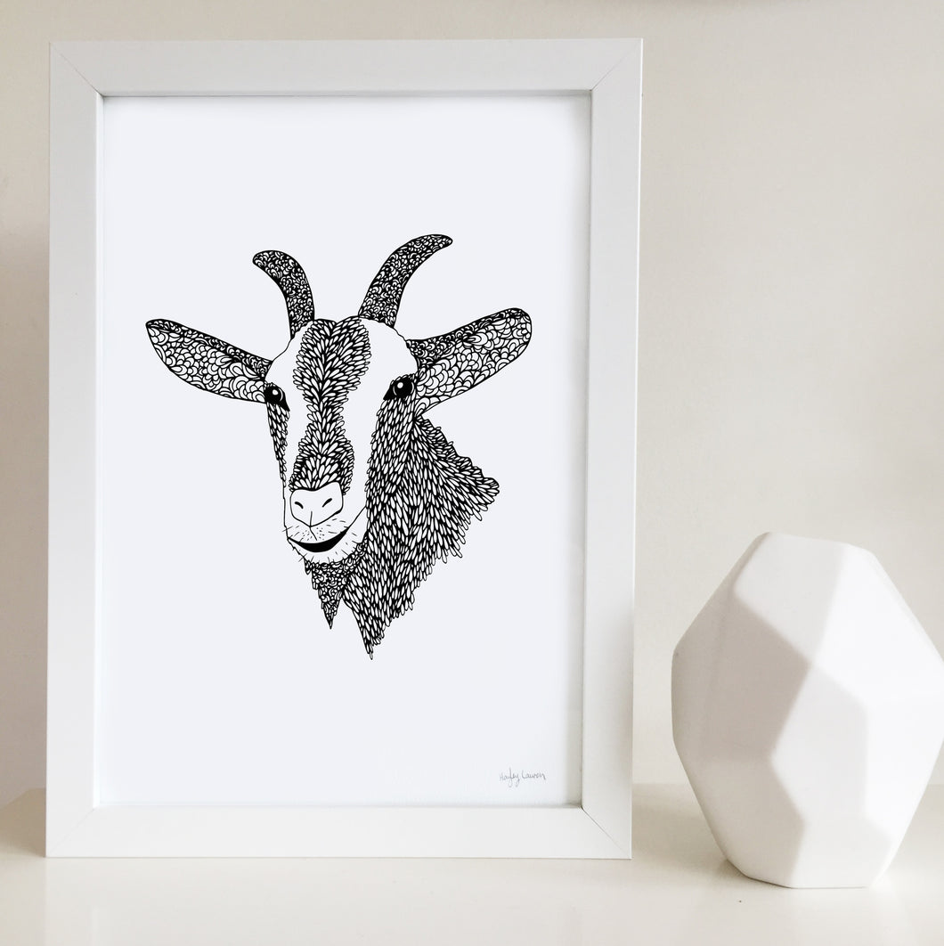 Goat print for baby room by Hayley Lauren Design