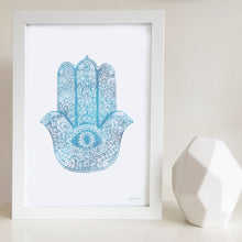 Hamsa water colour artwork by Hayley Lauren Design 