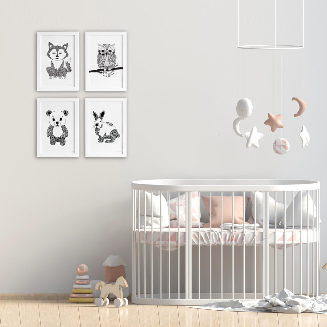 Woodland Creatures Collection - Set of 4 Prints
