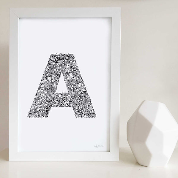 Geometric Letter A Wall Art Print