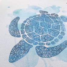 Turtle blue water colour zentangle illustration unisex artwork for nursery or kids bedroom australia