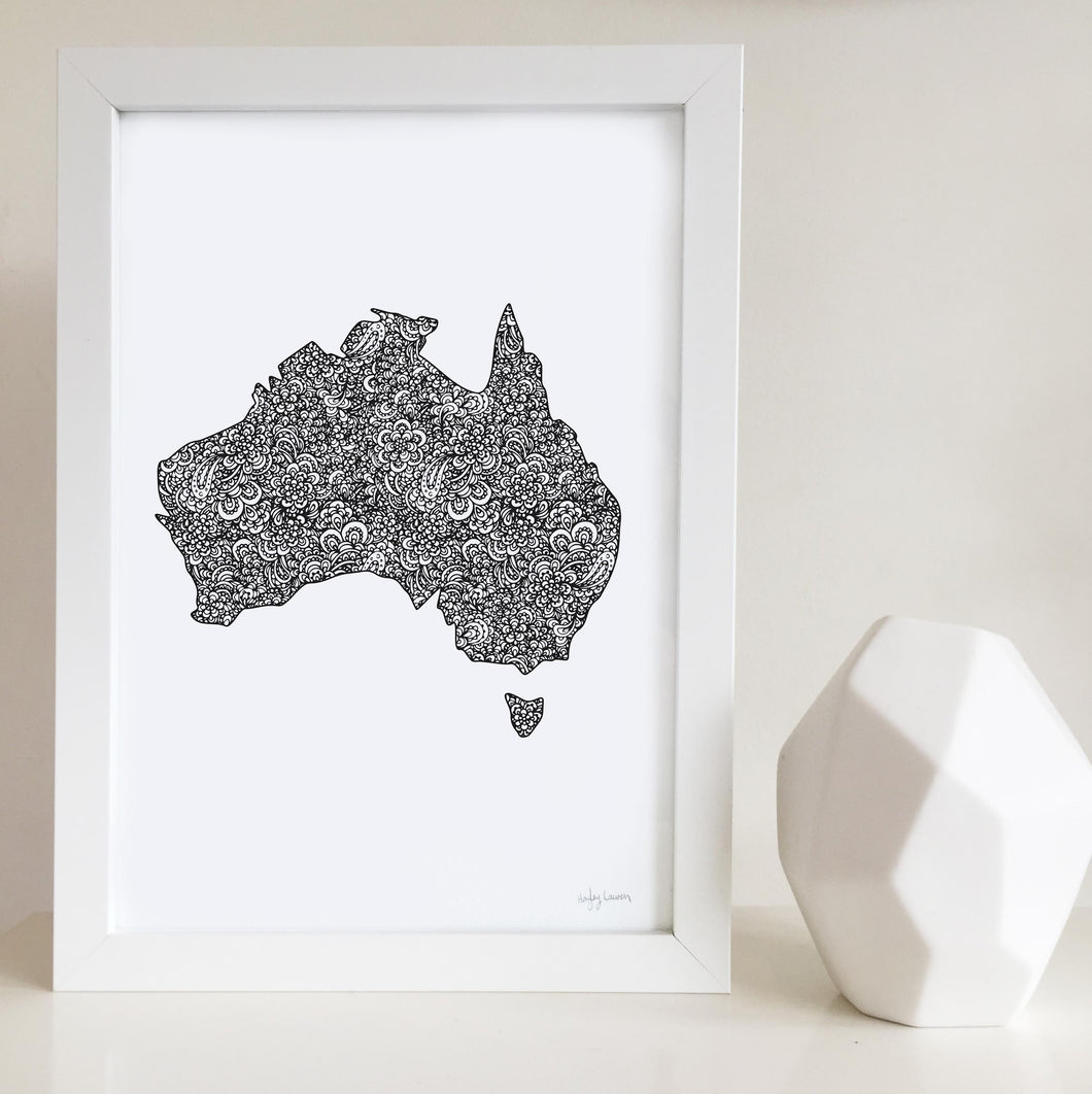 Australia Map Art Print