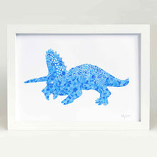 blue dinosaur illustration for baby room or kids bedroom 
