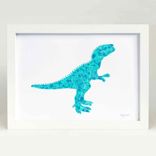 green dinosaur illustration for kids bedroom 