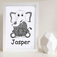 Elephant nursery print for baby room by Hayley Lauren Design