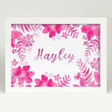 Pink Floral Name Bedroom or Nursery wall art