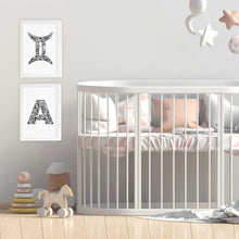 Gemini star sign art print for nursery or kids room by Hayley Lauren Design 