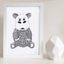 Henry the Hippo Nursery or Kids Bedroom Art Print