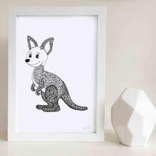 kangaroo wall art print for nursery or kids bedroom 
