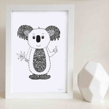 koala nursery or kids bedroom wall art print