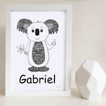 koala nursery or kids bedroom wall art print