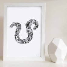Leo star sign art print made with flowers by Hayley Lauren Design 