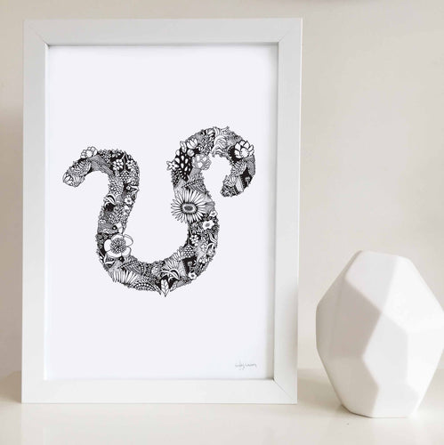 Leo star sign art print made with flowers by Hayley Lauren Design 