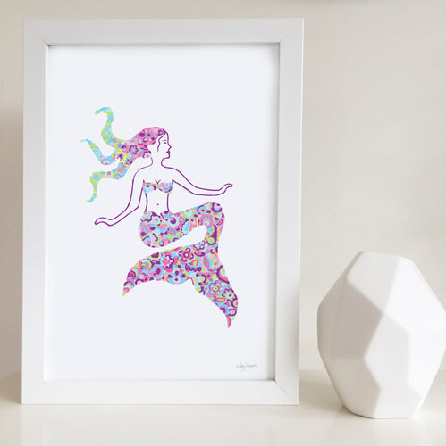 Mermaid Nursery or Bedroom Wall Art