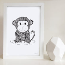 Monkey nursery print for baby room by Hayley Lauren Design