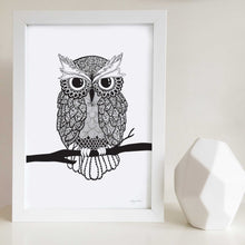 Owl nursery art print 