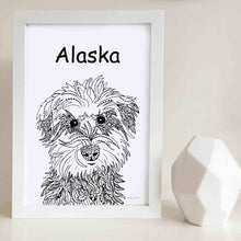 schnauzer dog art print zentangle