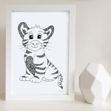 Timmy the Tiger Nursery or Kids Bedroom Art Print