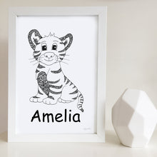 Timmy the Tiger Nursery or Kids Bedroom Art Print