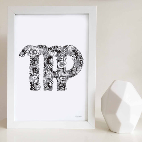 Virgo star sign art print made with flowers by Hayley Lauren Design 