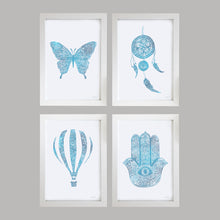 Zen Blue Watercolour prints by Hayley Lauren Design 